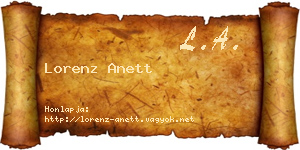 Lorenz Anett névjegykártya